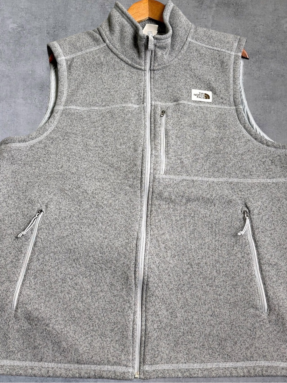 The North Face Gordon Lyons Vest Mens XL Gray Fleece Full Zip FW19 NF0A3YR9